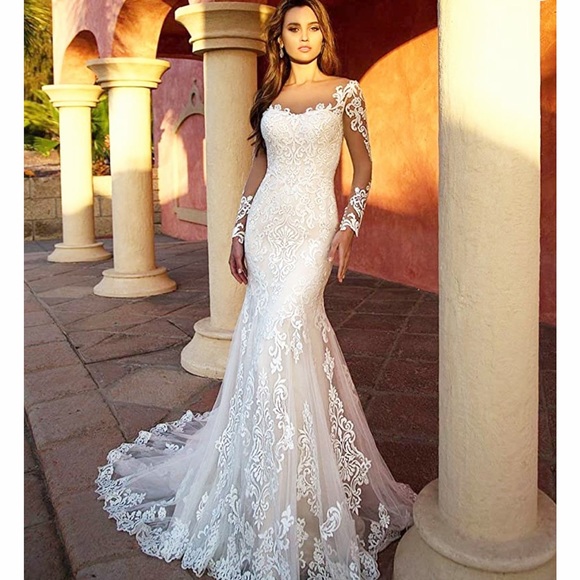 LOVER KISS lace mermaid Wedding dress with fitted inside corset GORGEOUS!!! NEW! - Picture 2 of 16